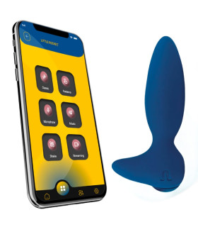 Анальный вибратор Adrien Lastic Little Rocket 2 с управлением через приложение, голубой, 13 х 3.5 см - No Taboo