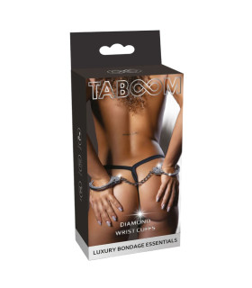 Наручники со стразами Taboom с 2 ключами, серебристые, 6.5 см - No Taboo