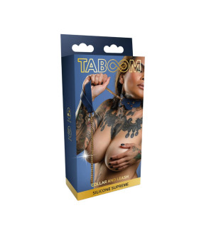 Ошейник с поводком Taboom Silicone Supreme, силиконовый, синий - No Taboo