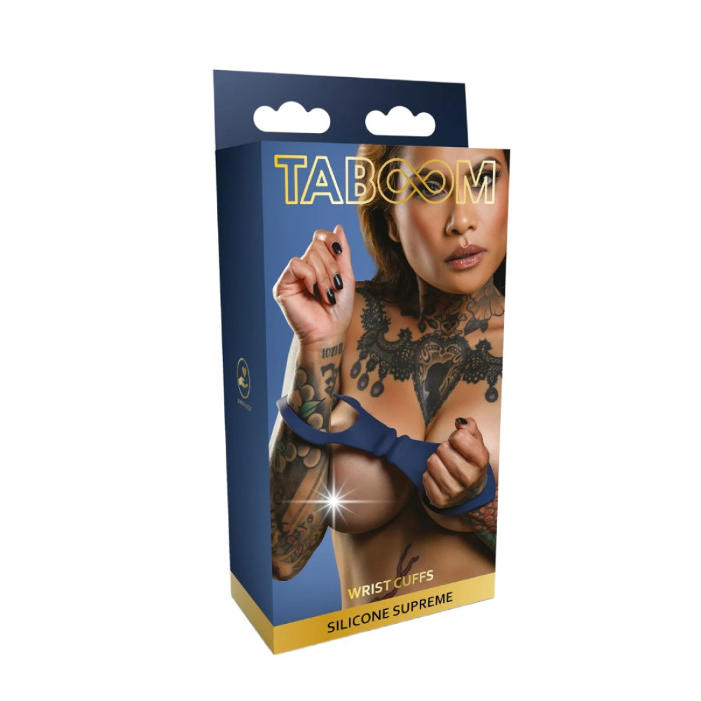 Наручники силиконовые Taboom Silicone Supreme Silicone Wrist Cuffs без застежек, синие, 27 x 9 см (333711), zoom