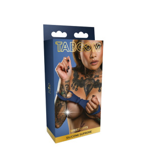 Наручники силиконовые Taboom Silicone Supreme Silicone Wrist Cuffs без застежек, синие, 27 x 9 см - No Taboo