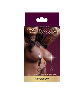 Зажимы-бабочки с кольцом Butterfly Clamps With Ring, серебристые - No Taboo