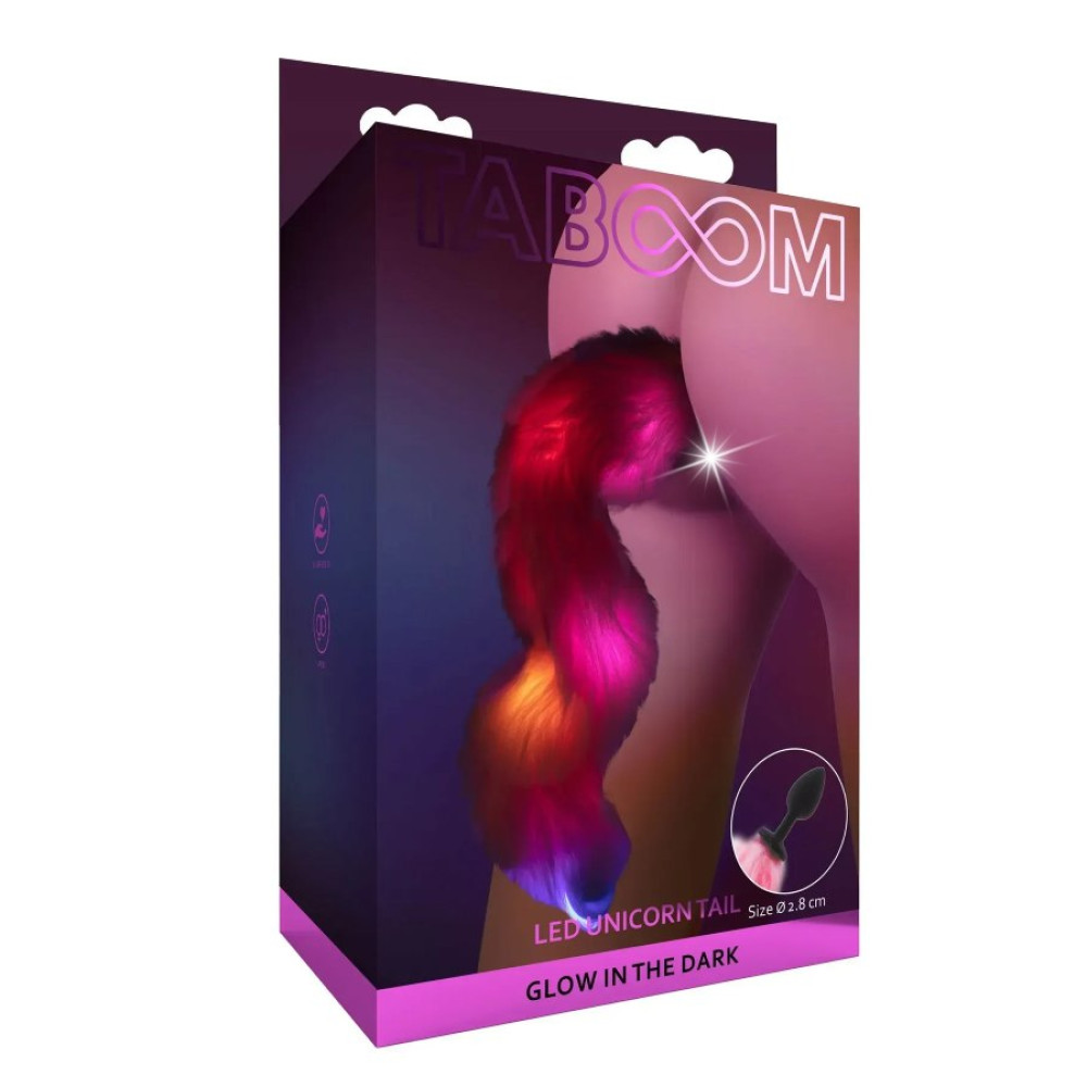 Анальная пробка с светящимся хвостом TABOOM Unicorn Tail & Buttplug LED (331845), zoom