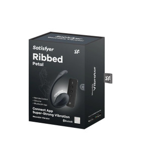 Вибратор в трусики Satisfyer Ribbed Petal с приложением и пультом, черный, 23.5 х 3.8 см - No Taboo