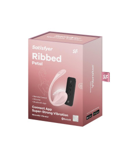 Вибратор в трусики Satisfyer Ribbed Petal с приложением и пультом, розовый, 23.5 х 3.8 см - No Taboo
