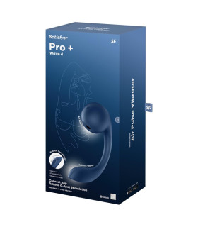 Вибратор для точки Satisfyer G и клитора Pro+ Wave 4 с приложением, голубой, 26.5 х 4.1 см - No Taboo