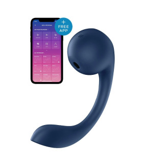 Вибратор для точки Satisfyer G и клитора Pro+ Wave 4 с приложением, голубой, 26.5 х 4.1 см - No Taboo