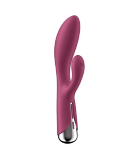 Вібратор-кролик Satisfyer Spinning Rabbit 1 для точки G та клітора, червоний, 20 х 3.5 см - No Taboo