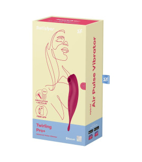 Вибратор с волновой стимуляцией Satisfyer Twirling Pro с приложением, красный, 20.5 х 3.7 см - No Taboo