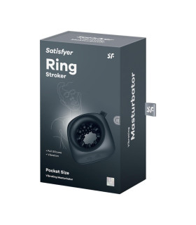 Мастурбатор-кольцо Satisfyer Ring Stroker с вибрацией, чёрный, 9.1 х 9.1 см - No Taboo