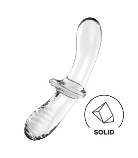 Двусторонний фаллоимитатор Satisfyer Double Crystal стеклянный, прозрачный, 20 х 5.5 см - No Taboo