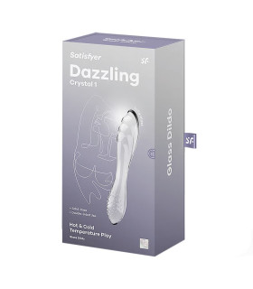 Стеклянный фаллоимитатор Satisfyer Dazzling Crystal 1 термореактивный, прозрачный, 18.2 х 3.6 см - No Taboo
