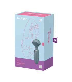 Вібромасажер Satisfyer Mini Wand-er компактний, сірий, 5.8 х 6.3 см - No Taboo