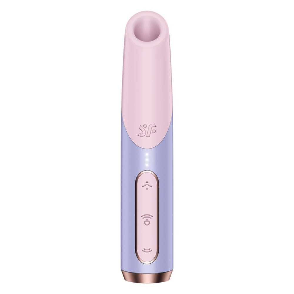 Вибратор в форме помады Satisfyer Bold Kiss с вакуумной стимуляцией, фиолетовый, 12.5 х 2.4 см (337005), zoom