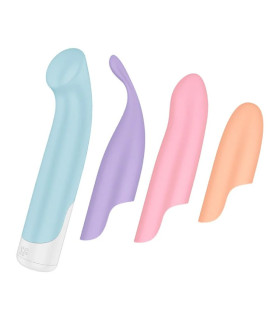 Вибратор Satisfyer Playful Four с 4 насадками, разноцветные, 17 х 3.4 см - No Taboo