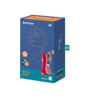 Анальний вібратор Satisfyer Rotator Plug 1+ з ротаціює, з додатком, червоний, 13.5 х 5.5 см - No Taboo