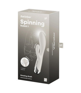 Вибратор-кролик Satisfyer Spinning Rabbit 1 для точки G и клитора, белый, 20 х 3.5 см - No Taboo