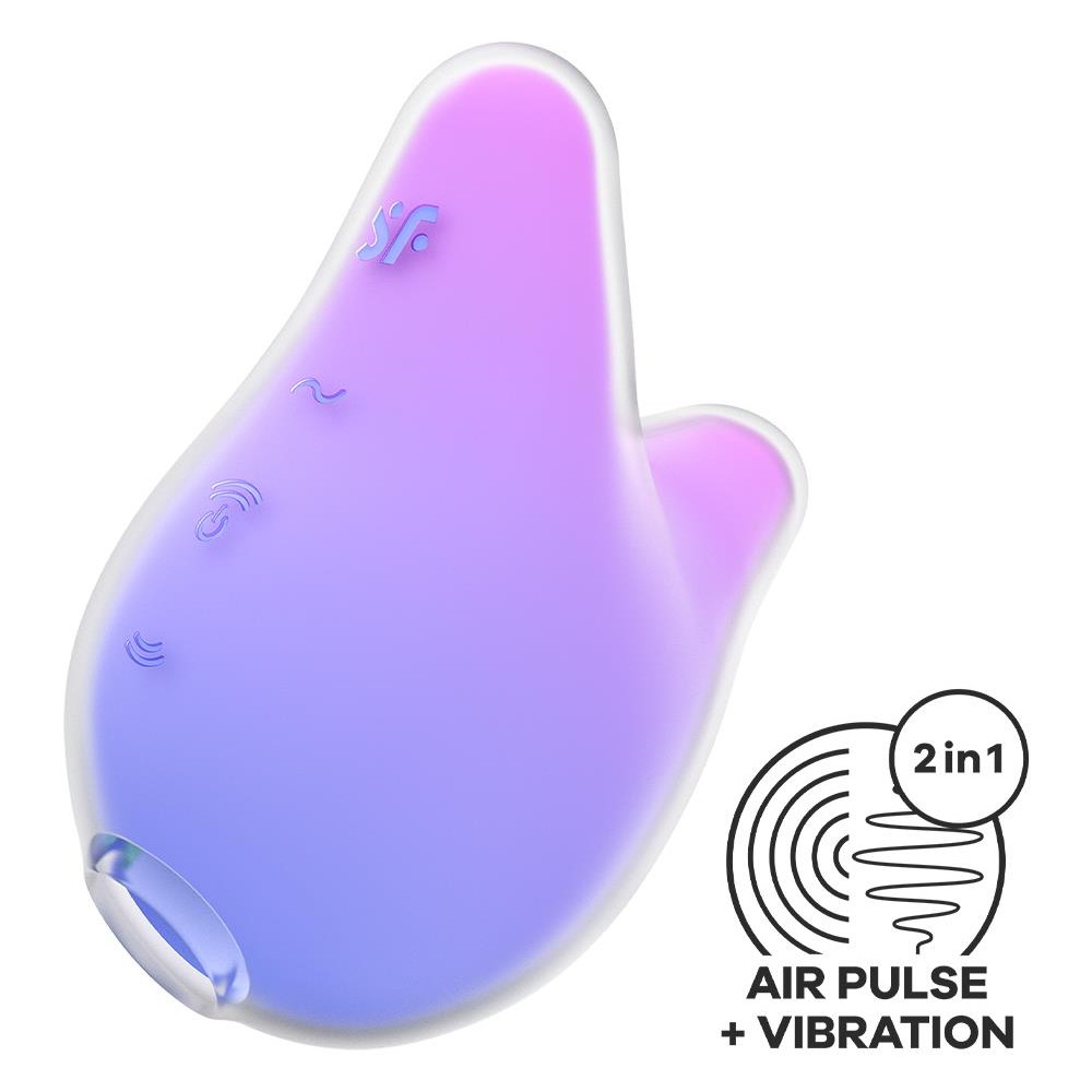 Вакуумный стимулятор клитора Satisfyer Mermaid Vibes с вибрацией, розово-фиолетовый, 9.5 х 5.7 см (336971), zoom