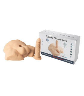 Фаллоимитатор реалистичный Silex-D Apollo S на торсе, на присоске, бежевый, 17.6 х 3.5 см - No Taboo