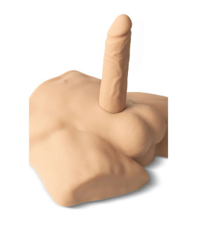 Фаллоимитатор реалистичный Silex-D Apollo S на торсе, на присоске, бежевый, 17.6 х 3.5 см - No Taboo