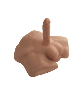 Фаллоимитатор реалистичный Silex-D Apollo S с на торсе, на присоске, темно-бежевый, 17.6 х 3.5 см - No Taboo