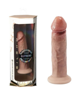 Фалоимитатор термореактивный Silexd Real Skin Premium жидкий силикон, беж, 15.4 х 3.5 см - No Taboo