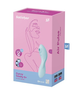 Вібратор подвійний Satisfyer Curvy Trinity 5+ із вакуумною стимуляцією, білий, 5.5 х 4.6 см - No Taboo