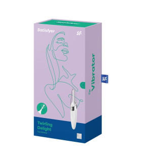 Вибратор для точечной стимуляции Satisfyer Twirling Joy с колпачком, белый, 16.5 х 0.8 см - No Taboo