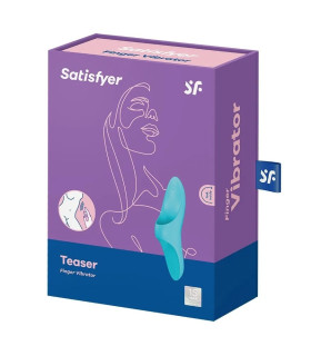 Вибратор на палец Satisfyer Teaser голубой, 12 х 3.5 см - No Taboo