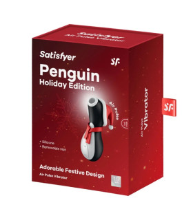 Вакуумний стимулятор клітора Satisfyer Penguin Holiday Edition різнокольоровий, 12.5 х 6.7 см - No Taboo