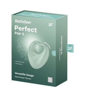 Эрекционное виброкольцо Satisfyer Perfect Pair 3 в форме сердца, зелёное, 6.7 x 6.3 см - No Taboo