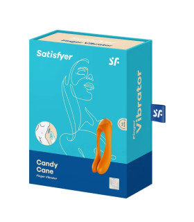 Вибратор на палец Satisfyer Candy Cane, оранжевый, 12 х 3,5 см - No Taboo