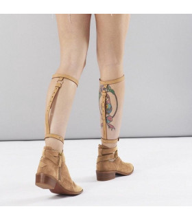 Гартери для гомілок Bijoux Indiscrets Maze Back Leg Garter, коричневі - No Taboo