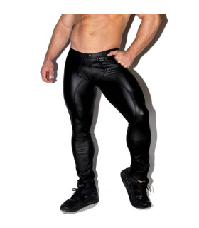 Мужские виниловые лосины Star Night с карманом, черные, S - No Taboo