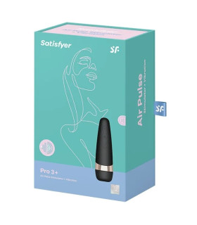 Вакуумный стимулятор Satisfyer Pro 3+ с вибрацией, чёрный, 14.5 х 4.8 см - No Taboo