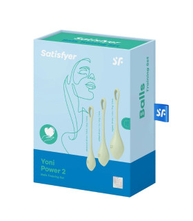 Набор вагинальных шариков Satisfyer Yoni Power 2, зеленые, 3 шт - No Taboo
