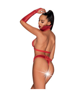 Костюм вампира эротический Obsessive красный, L/XL - No Taboo