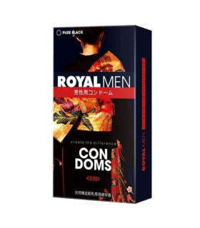 Презервативы ребристые OLO Royal Men Pure Black 10 шт - No Taboo