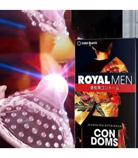 Презервативы ребристые OLO Royal Men Pure Black 10 шт - No Taboo