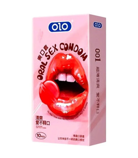 Презервативи ультра тонкі OLO з гіалуроновою кислотою та смаком полуниці, 10шт/уп - No Taboo