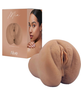 Мастурбатор реалистичный Alive Mia XL вагина и анус, бежевый, 14.6 х 10 см - No Taboo