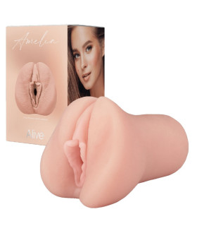 Мастурбатор реалистичный Alive Amelia S вагина, бежевый, 13.4 х 7.9 см - No Taboo