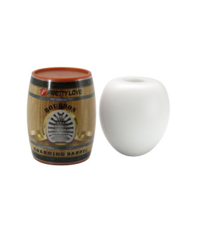 Мастурбатор Pretty Love Bourbon у вигляді діжки, білий, 5.5 х 5 см - No Taboo