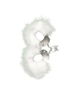 Наручники металеві з білими пір'ям - No Taboo