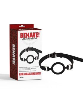 Кляп з кільцем Chisa BEHAVE! Luxuny fetish, чорний - No Taboo