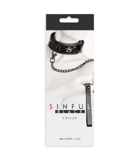 Ошейник с поводком NS Novelties Sinful, черный, 43.2 см - No Taboo