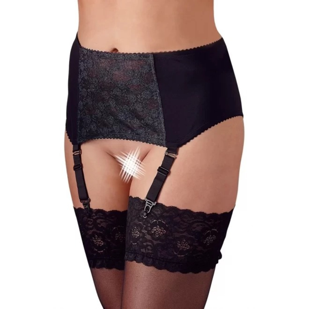 Пояс для панчіх Cottelli Collection Jarretelgordel, чорний, XXL (27570), zoom