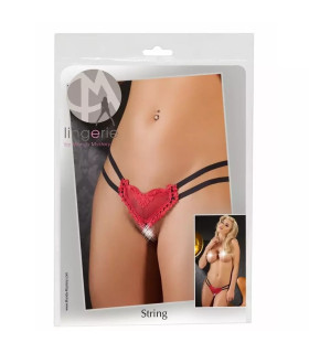 Сексуальные стринги в форме сердца, с двойной резинкой, L/XL - No Taboo