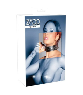 Ошейник широкий Zado из натуральной кожи, черный - No Taboo