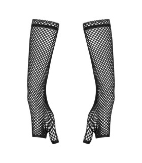 Перчатки в сеточку Obsessive Darkessia длинные, черные, One Size - No Taboo